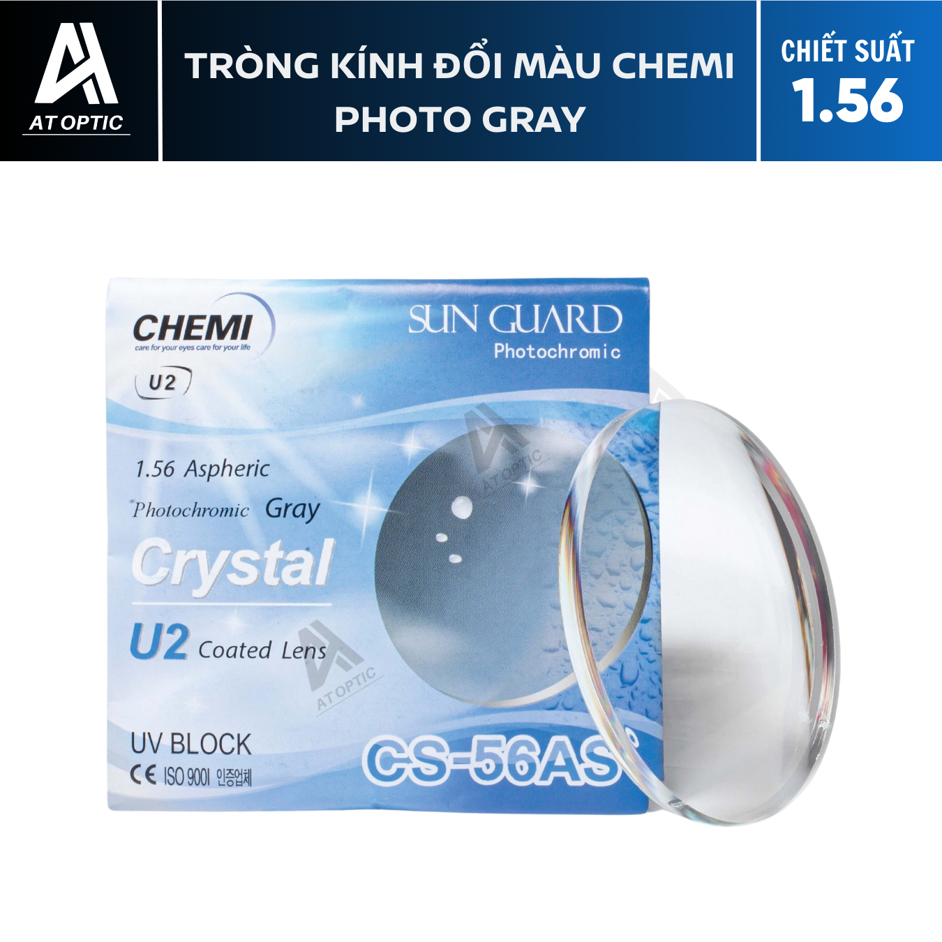 TRÒNG KÍNH ĐỔI MÀU CHEMI PHOTO GRAY 1.56