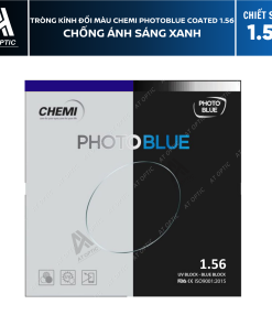 Tròng kính đổi màu CHEMI PHOTOBLUE COATED 1.56 chống ánh sáng xanh