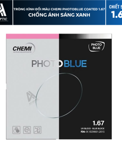 Tròng kính đổi màu chống ánh sáng xanh CHEMI PHOTOBLUE 1.67