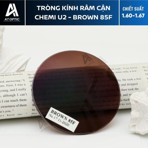 Tròng Kính Râm Cận Chemi U2 - Brown 85F