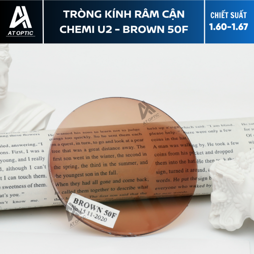 Tròng Kính Râm Cận Chemi U2 - Brown 50G