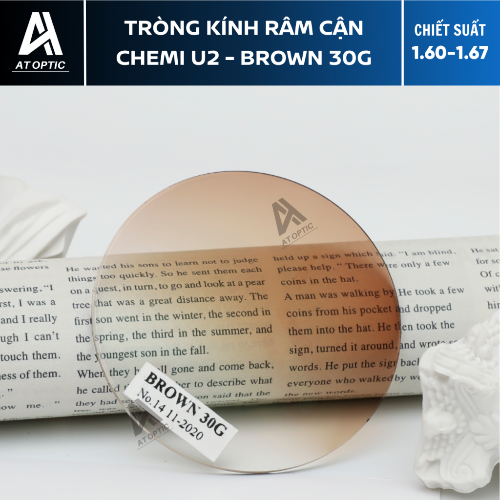 Tròng Kính Râm Cận Chemi U2 - Brown 30G