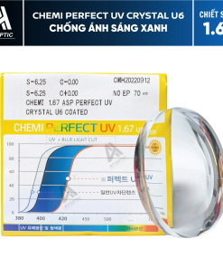 TRÒNG KÍNH SIÊU MỎNG CHEMI PERFECT UV CRYSTAL U6 1.67 CHỐNG ÁNH SÁNG XANH