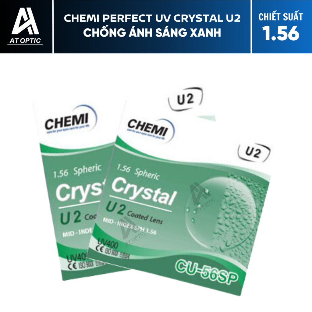 TRÒNG KÍNH CHEMI CRYSTAL U2 COATED 1.56