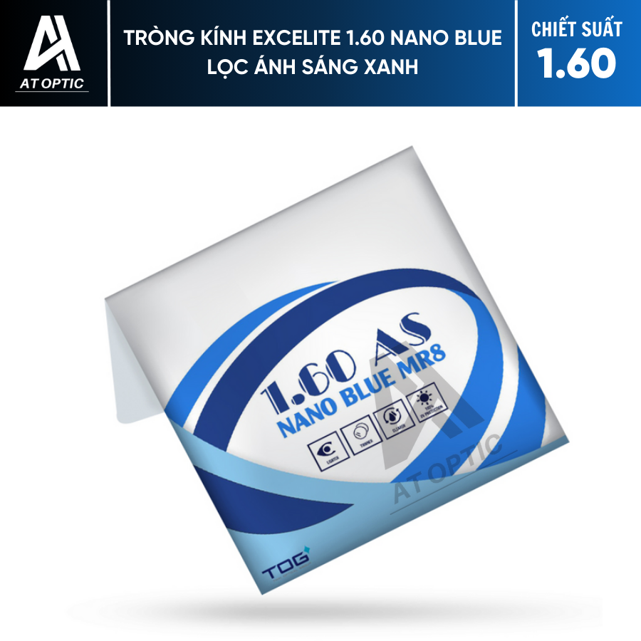 TRÒNG KÍNH EXCELITE 1.60 NANO BLUE LỌC ÁNH SÁNG XANH