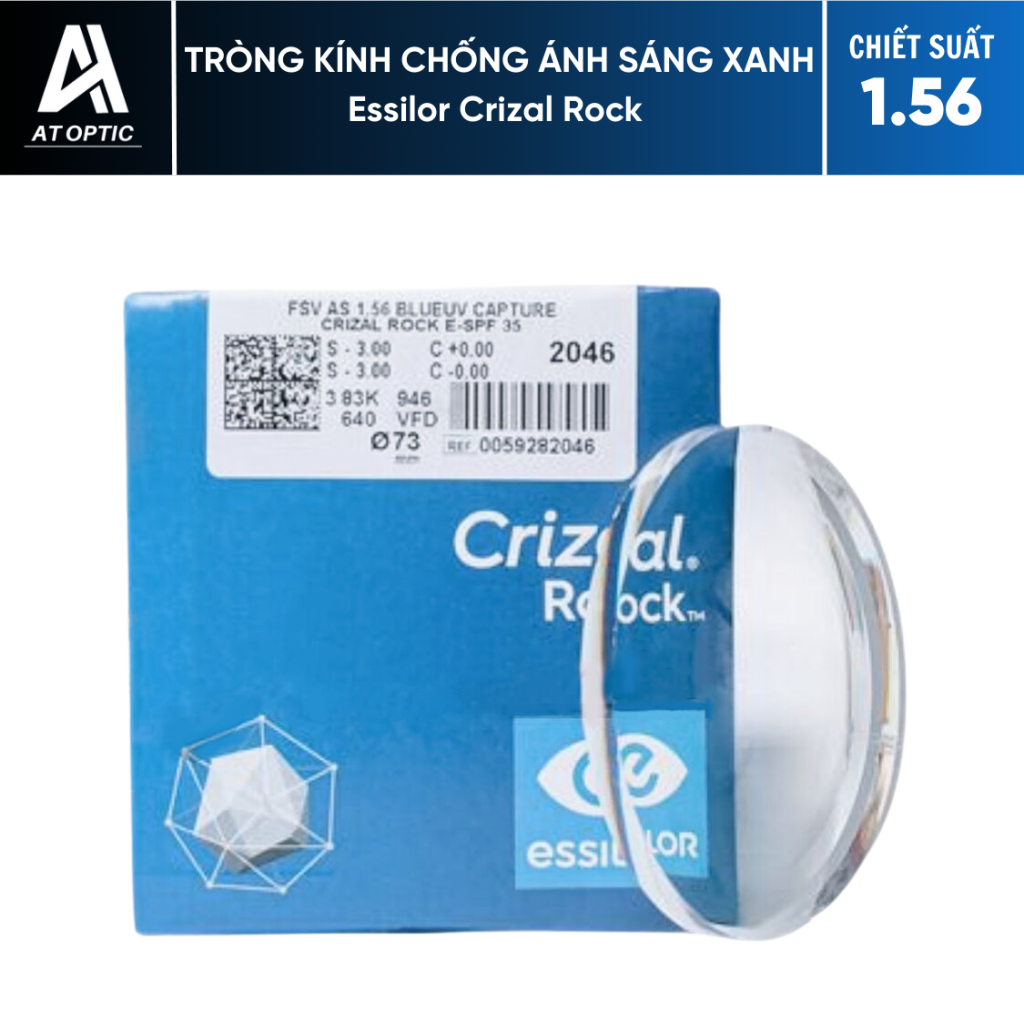 Tròng Kính Chống Ánh Sáng Xanh Essilor Crizal Rock - Chiết Suất 1.56