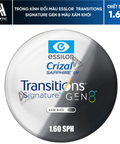 Tròng Kính Đổi Màu Essilor Transitions Signature Gen 8 Màu Xám Khói - Chiết Suất 1.60