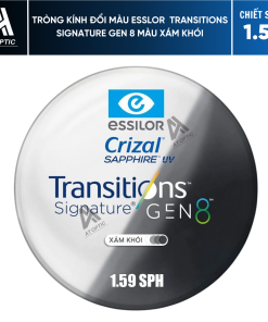 Tròng Kính Đổi Màu Essilor Transitions Signature Gen 8 Màu Xám Khói - Chiết Suất 1.59