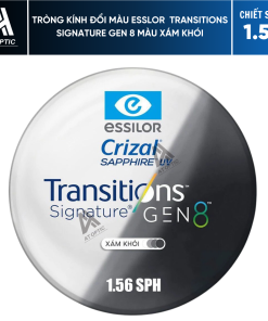 Tròng Kính Đổi Màu Essilor Transitions Signature Gen 8 Màu Xám Khói - Chiết Suất 1.56