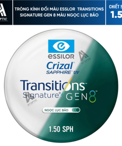 Tròng Kính Đổi Màu Essilor Transitions Signature Gen 8 Màu Ngọc Lục Bảo - Chiết Suất 1.50c