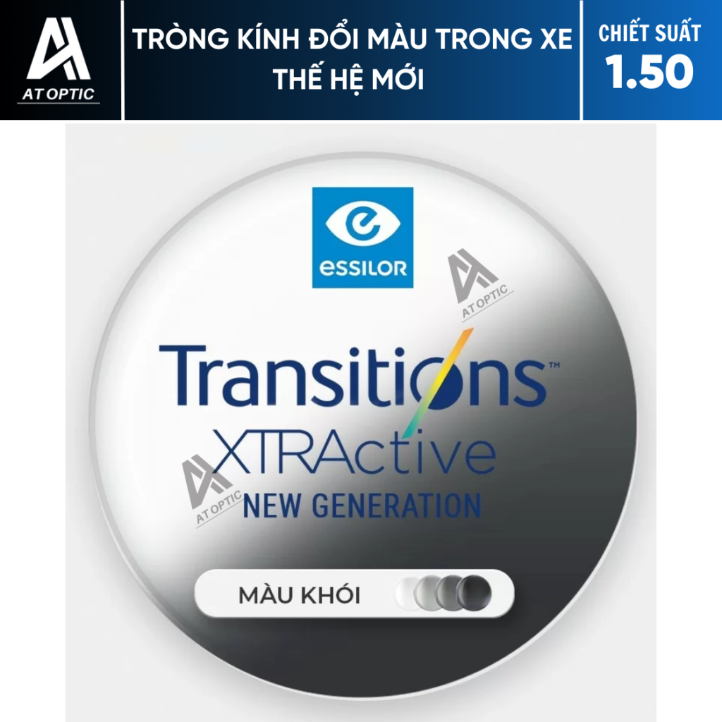 Tròng Kính Đổi Màu Trong Xe Thế Hệ Mới - Essilor Transitions Xtractive New Generation 1.50