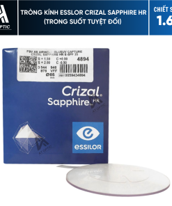 Tròng Kính Essilor Crizal Sapphire HR (Trong Suốt Tuyệt Đối) - Chiết Suất 1.67