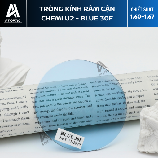 Tròng Kính Râm Cận Chemi U2 - Blue 30F