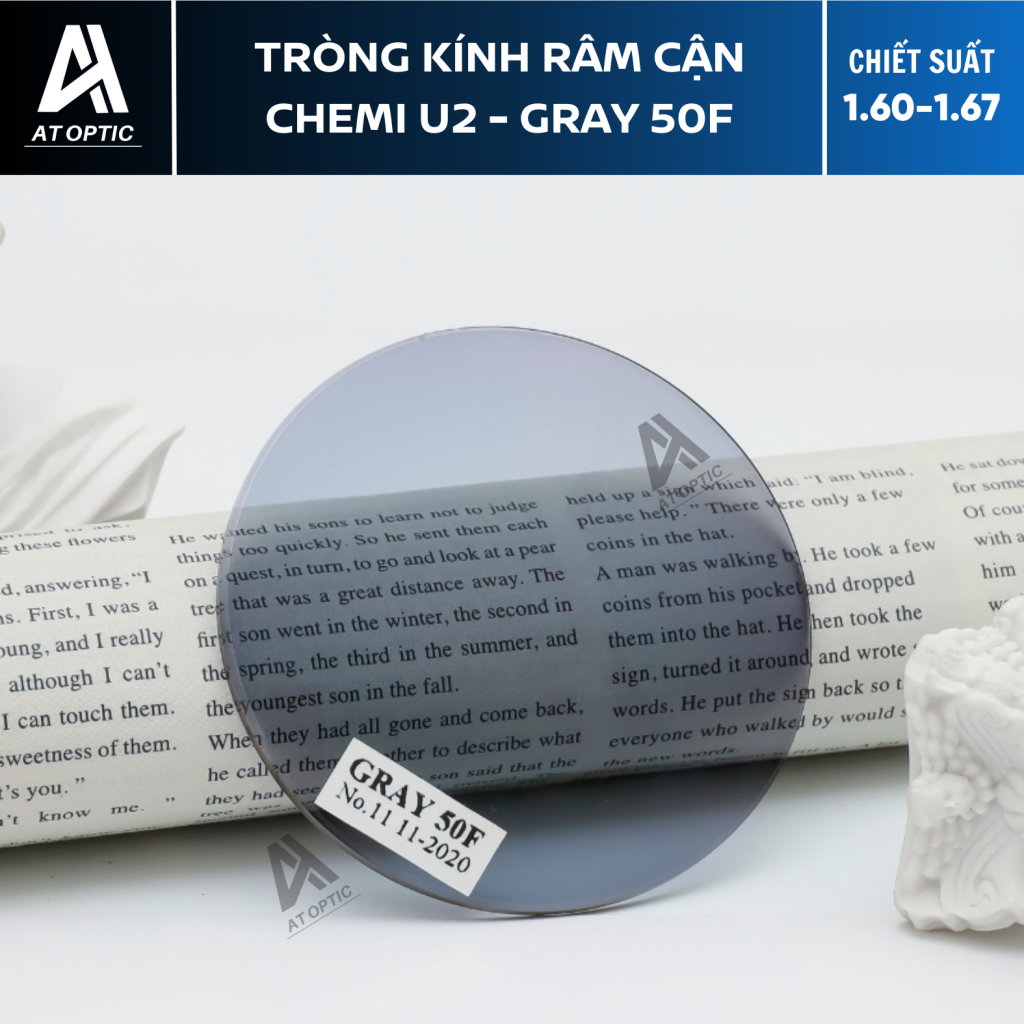 Tròng Kính Râm Cận Chemi U2 - Gray 50G