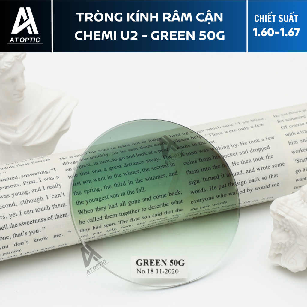 Tròng Kính Râm Cận Chemi U2 - Green 50G