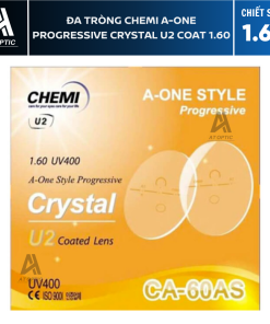 ĐA TRÒNG CHEMI A-ONE PROGRESSIVE CRYSTAL U2 COAT 1.60