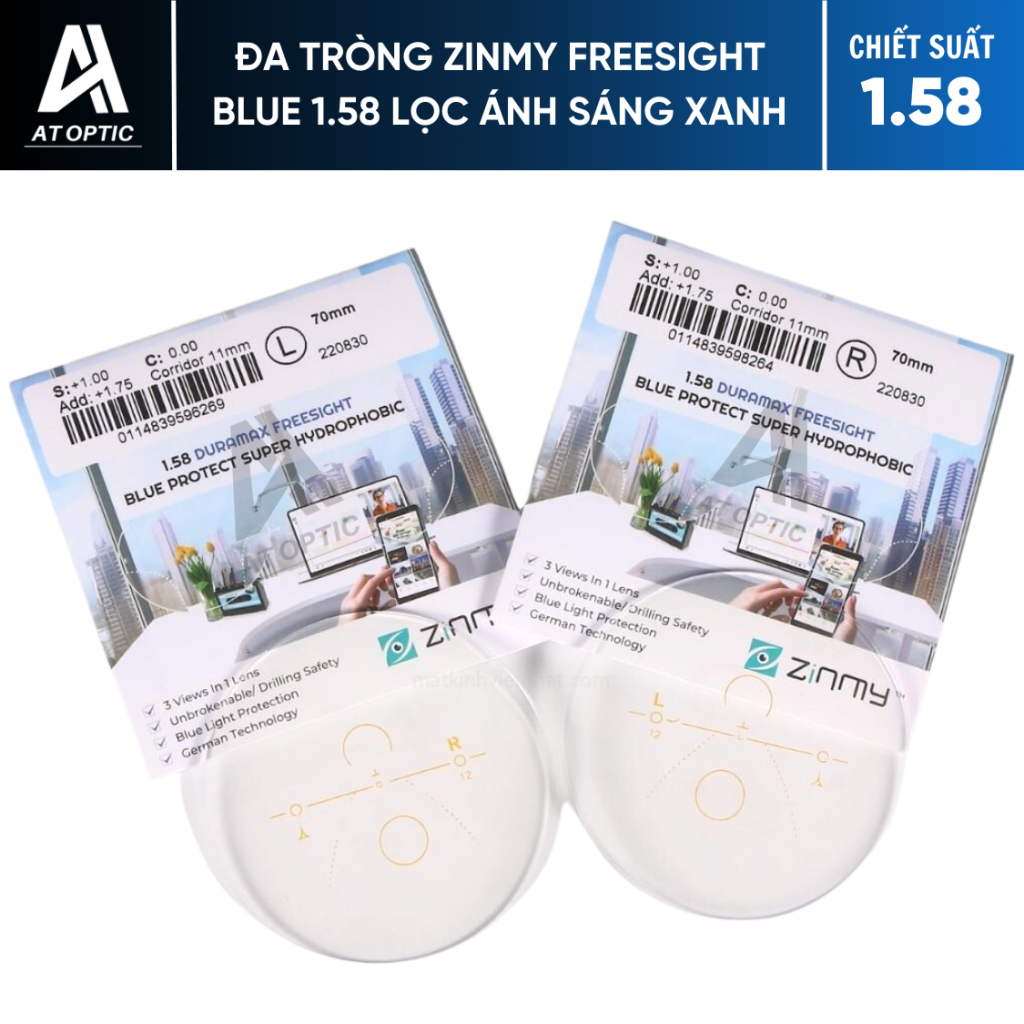 Đa tròng ZINMY FREESIGHT BLUE 1.58 LỌC ÁNH SÁNG XANH