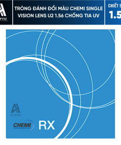 Tròng đánh ĐỔI MÀU CHEMI SINGLE VISION LENS U2 1.56 chống tia UV