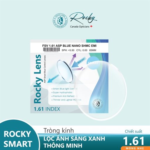 Tròng kính ROCKY 1.61 ASP SMART CONTROL LỌC ASX THÔNG MINH SHMC