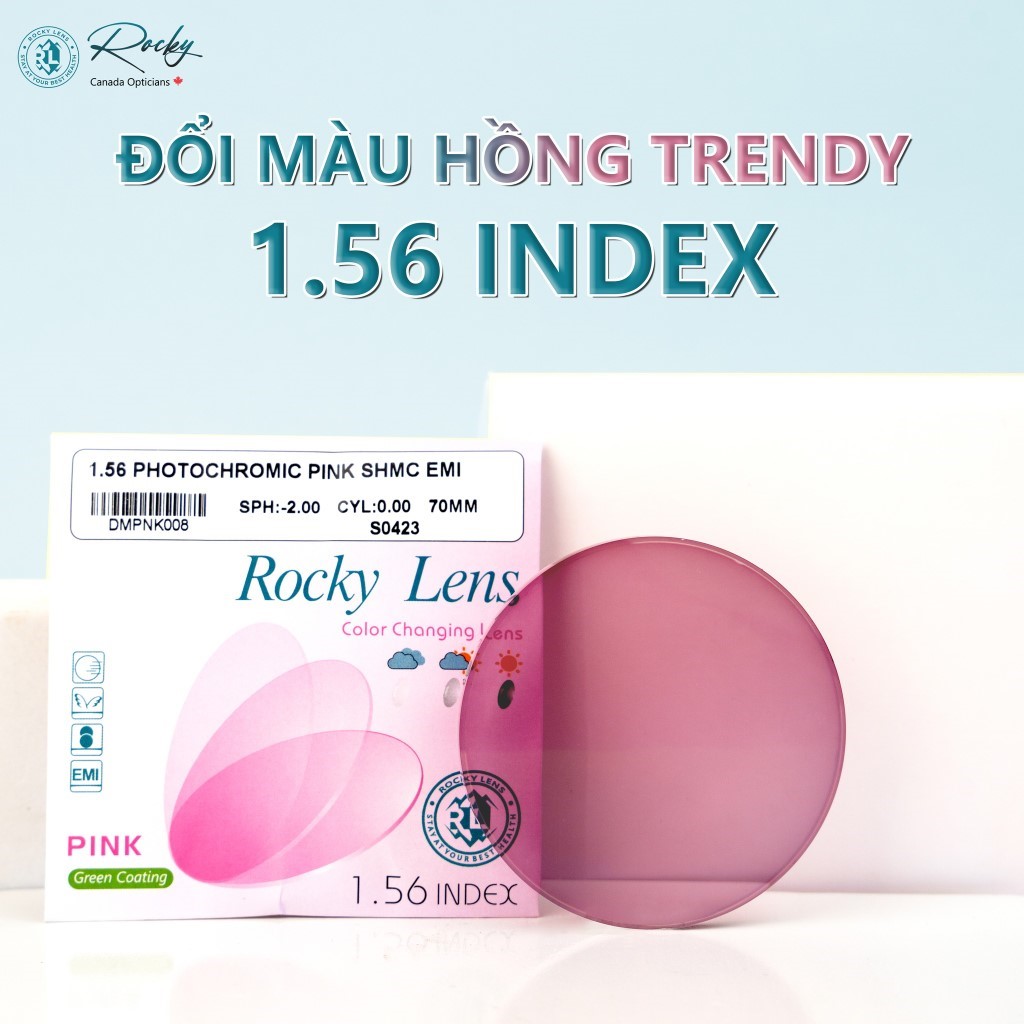 Tròng kính Đổi Màu ROCKY 1.56 SHMC TRENDY - Màu Vàng