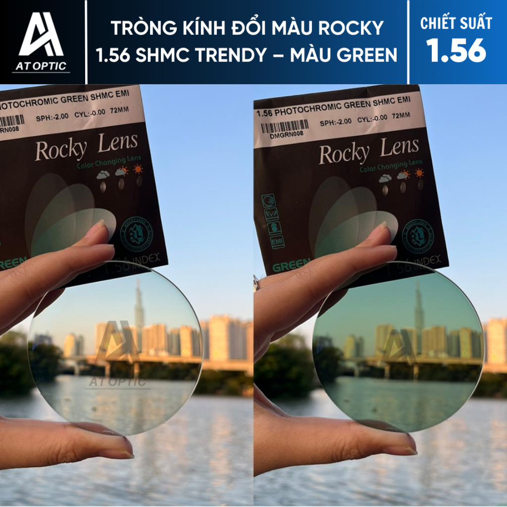 Tròng kính Đổi Màu ROCKY 1.56 SHMC TRENDY - Màu Green