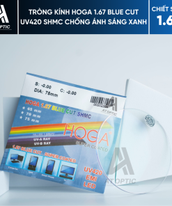 Tròng kính HOGA 1.67 BLUE CUT UV420 SHMC Chống ánh sáng xanh