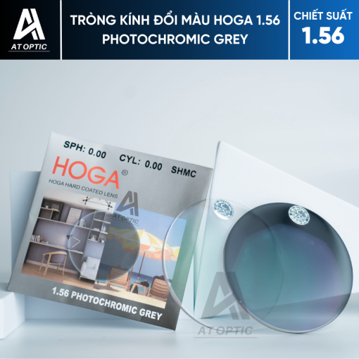 TRÒNG KÍNH ĐỔI MÀU HOGA 1.56 PHOTOCHROMIC GREY