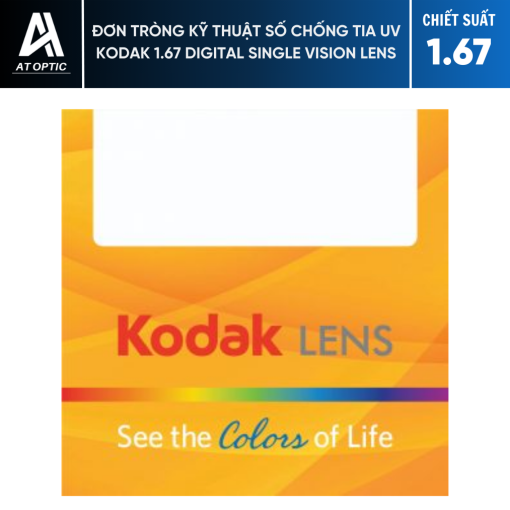 Đơn tròng kỹ thuật số Chống tia UV KODAK 1.67 DIGITAL SINGLE VISION LENS