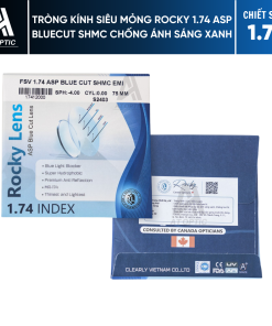 Tròng kính Siêu mỏng ROCKY 1.74 ASP BLUECUT SHMC Chống ánh sáng xanh