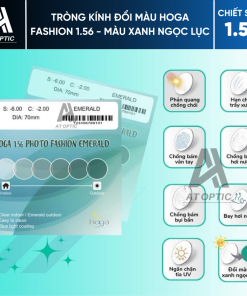 Tròng kính Đổi màu HOGA FASHION 1.56 - Màu Xanh Ngọc Lục