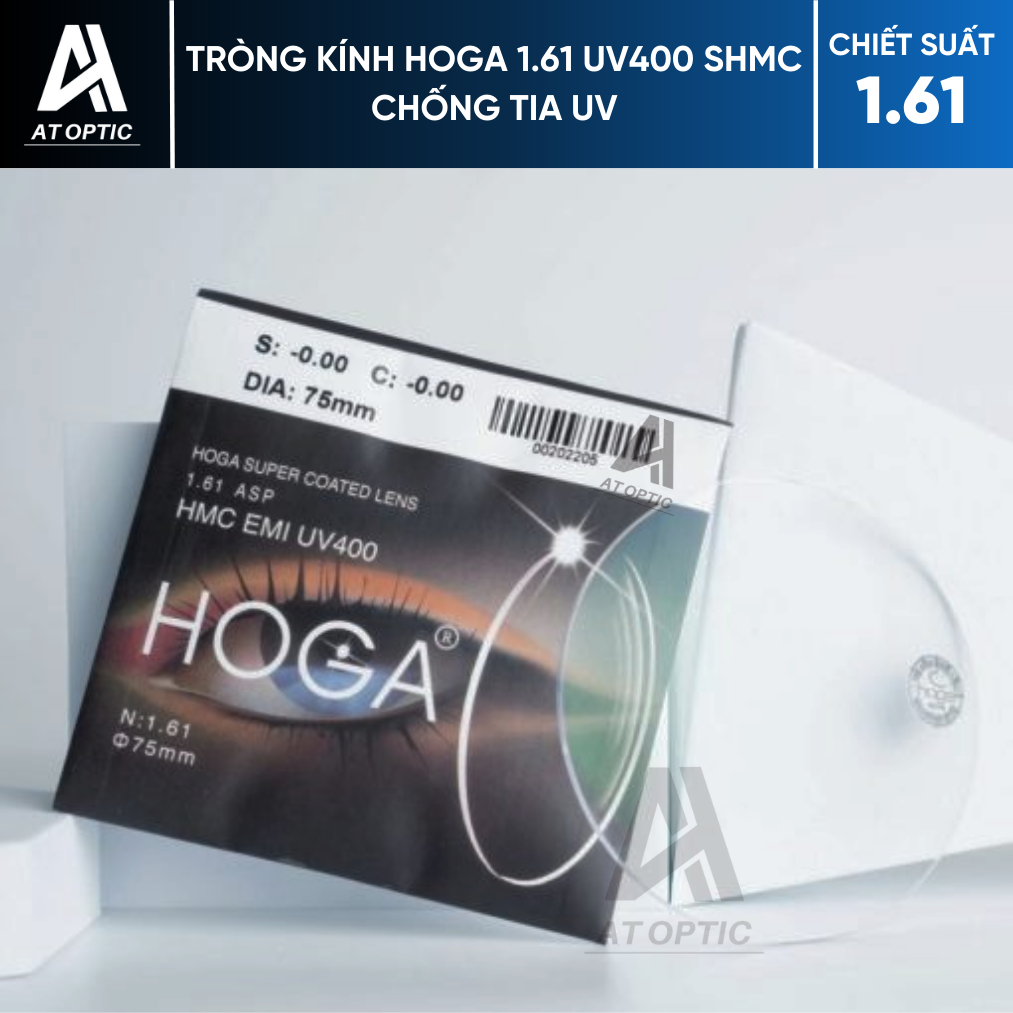 Tròng kính HOGA 1.61 UV400 SHMC chống tia UV