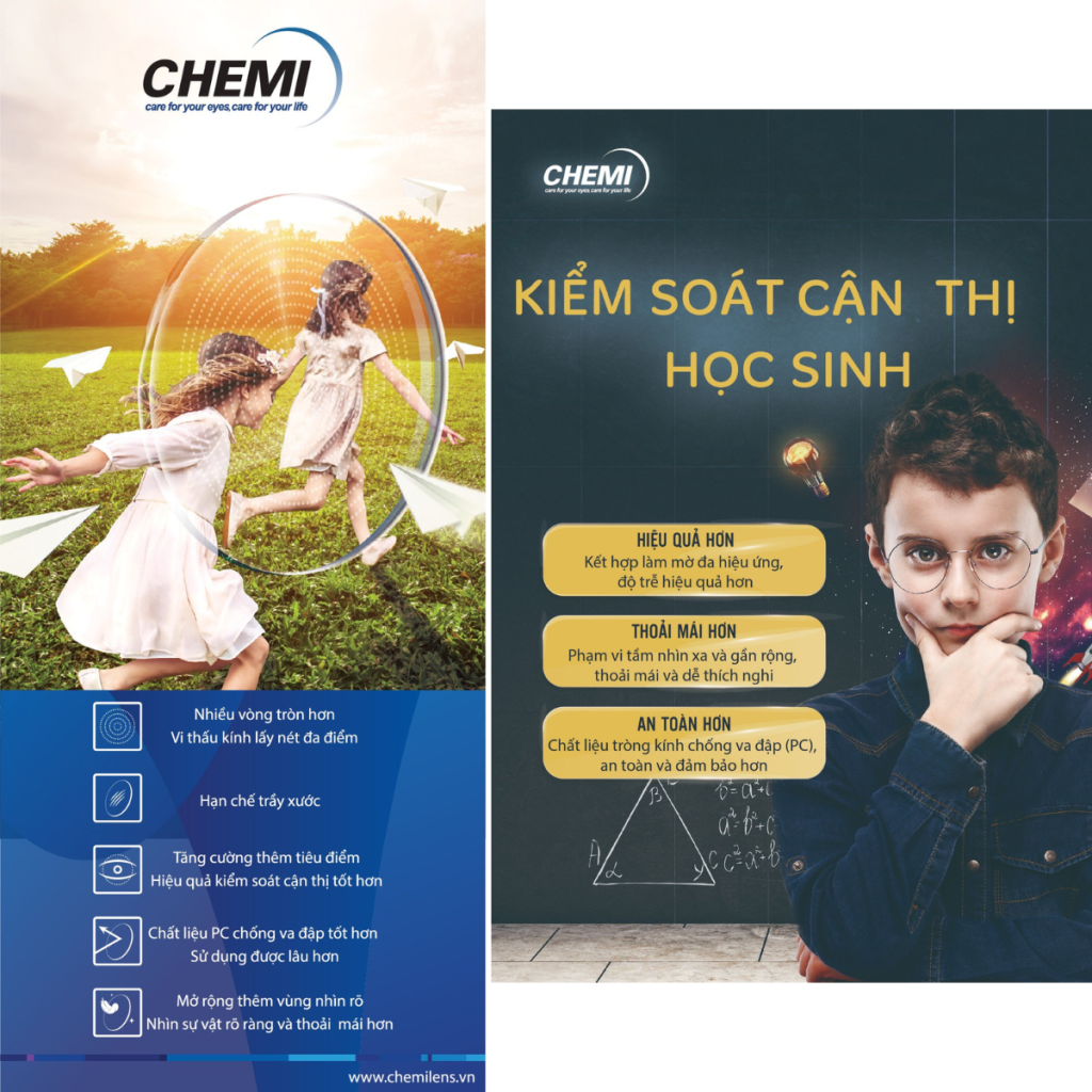 tròng kính kiểm soát cận thị chemi