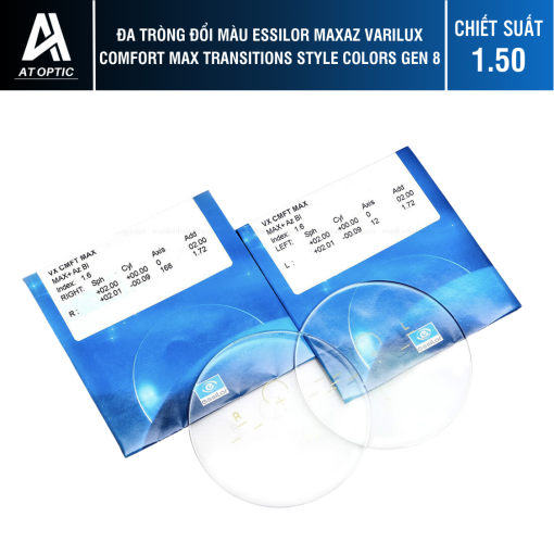 Đa tròng Đổi màu Essilor MaxAz Varilux Comfort Max Transitions Style Colors Gen 8