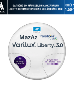 Đa tròng Đổi màu Essilor MaxAz Varilux Liberty 3.0 Transitions Gen 8 Lọc ánh sáng xanh