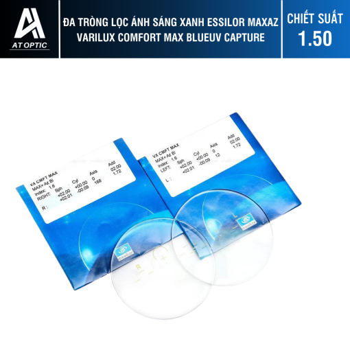 Đa tròng Lọc ánh sáng xanh Essilor MaxAz Varilux Comfort Max BlueUV Capture