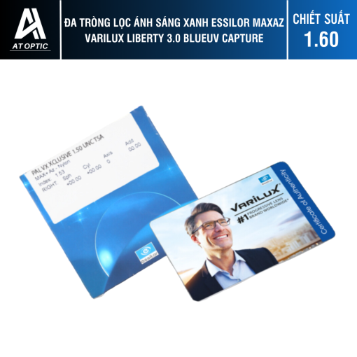 Đa tròng Lọc ánh sáng xanh Essilor MaxAz Varilux Liberty 3.0 BlueUV Capture