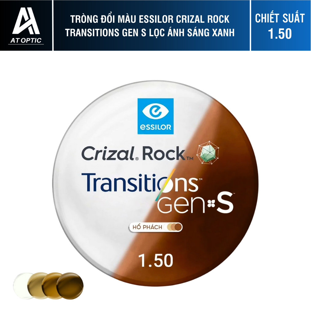 Tròng Đổi Màu Essilor Transitions Signature Gen S Hổ Phách Amber