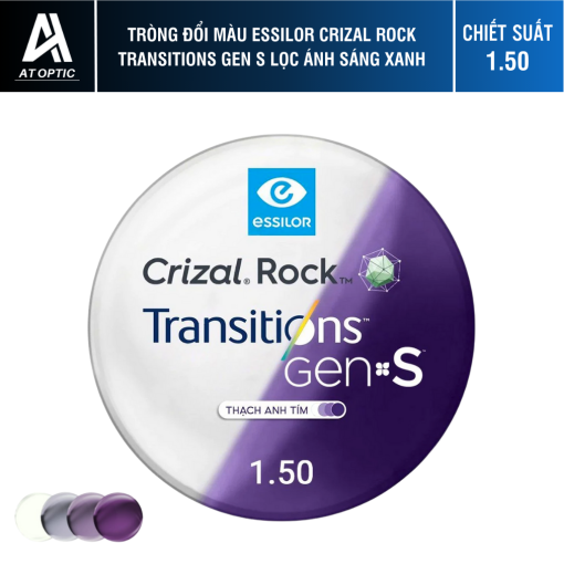 Tròng Đổi Màu Essilor Transitions Signature Gen S Thạch Anh Tím Ambethyst