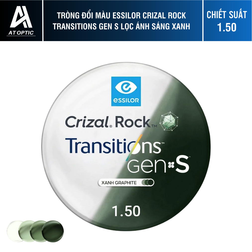 Tròng Đổi Màu Essilor Transitions Signature Gen S Xanh Lá Graphite